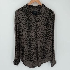 Rails Hunter Shirt Button Up Long Sleeve Umber‎ Leopard Spot Small Black Taupe
